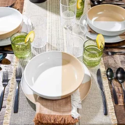 Kirklands Home Tan Half Dipped Reactive Dinner Plate Hot