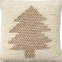 Christmas Pillows>Kirklands Home Tan Looped Christmas Tree Pillow