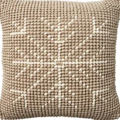Christmas Pillows>Kirklands Home Looped Snowflake Pillow Tan