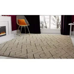 Kirklands Home Modern Chevron Area Rug, 5x7 Tan Sale