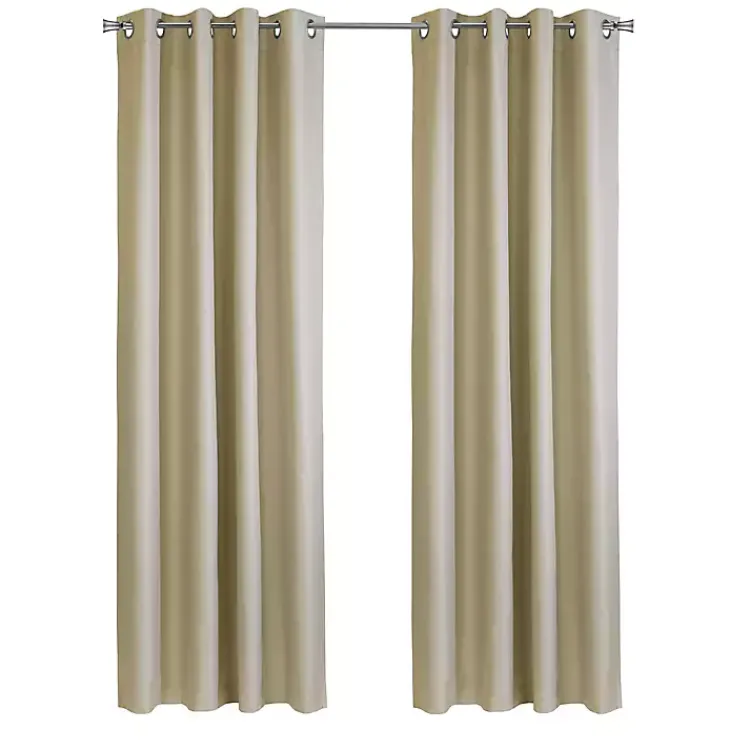 Kirklands Home Newberry Blackout Curtain Panel, 63 in. Tan New