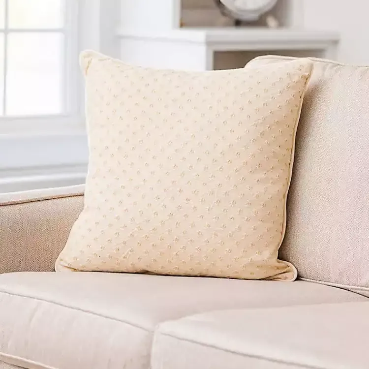 Pillows>Kirklands Home Tan Pin Point Pillow Ivory