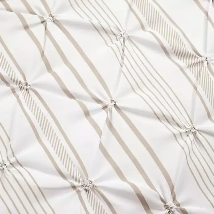 Kirklands Home Tan Pintuck Stripe Full/Queen 5-pc. Comforter Set New