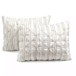 Kirklands Home Tan Pintuck Stripe Full/Queen 5-pc. Comforter Set New