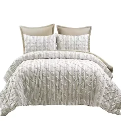 Kirklands Home Tan Pintuck Stripe Full/Queen 5-pc. Comforter Set New