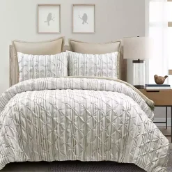 Kirklands Home Tan Pintuck Stripe King 5-pc. Comforter Set Outlet