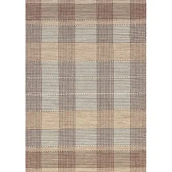 Kirklands Home Plaid Emily Henderson x RugsUSA Area Rug, 4x6 Tan Outlet