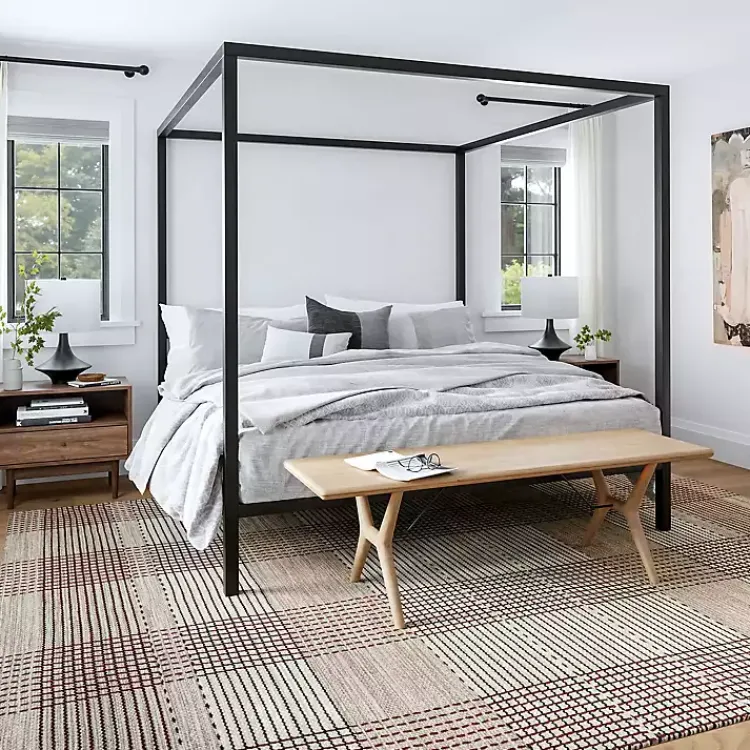 Kirklands Home Plaid Emily Henderson x RugsUSA Area Rug, 4x6 Tan Outlet