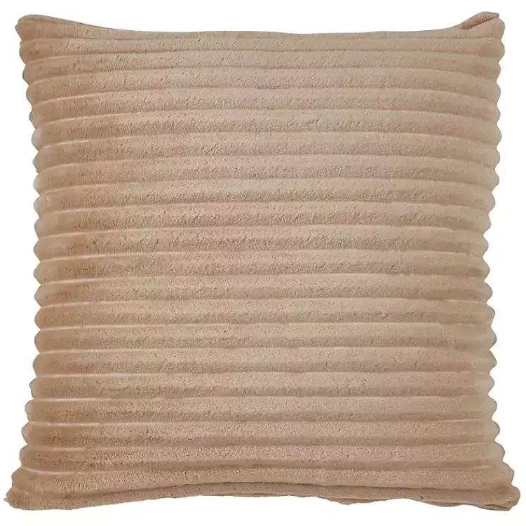 Pillows>Kirklands Home Pleated Faux Rabbit Fur Pillow Tan
