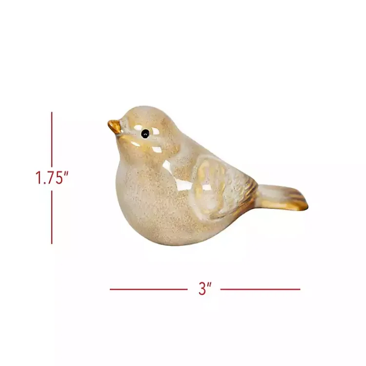 Statues & Figurines>Kirklands Home Porcelain Bird Figurines, Set of 4 Tan