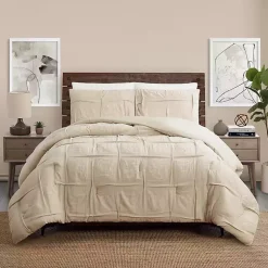 Kirklands Home Riley Pleated 3-pc. Full/Queen Comforter Set Tan Discount