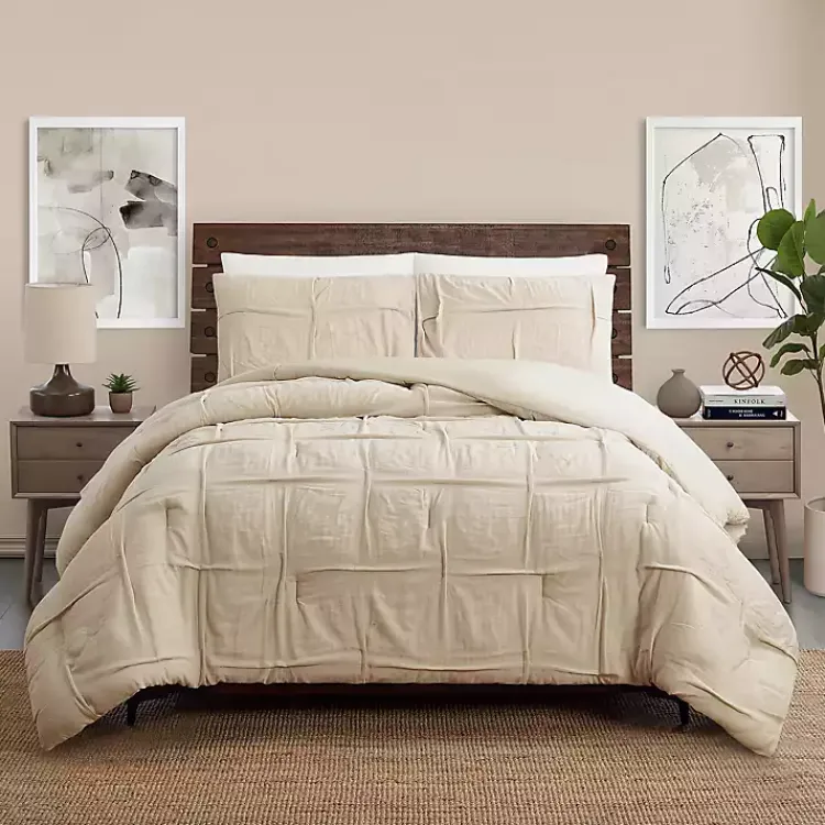 Kirklands Home Riley Pleated 3-pc. Full/Queen Comforter Set Tan Discount