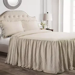 Kirklands Home Ruffle Skirt 3-pc. Queen Comforter Set Tan Hot