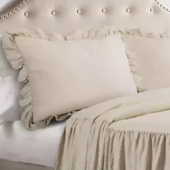Kirklands Home Ruffle Skirt 3-pc. Queen Comforter Set Tan Hot