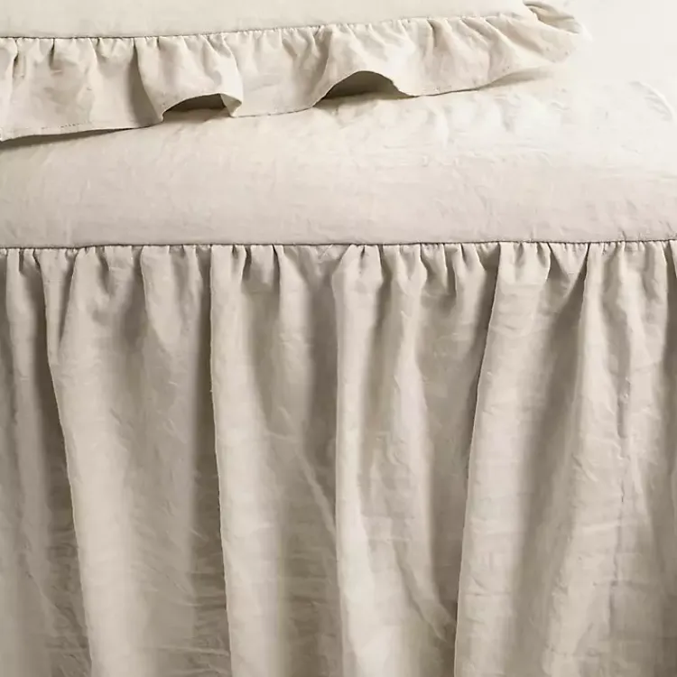 Kirklands Home Ruffle Skirt 3-pc. Queen Comforter Set Tan Hot