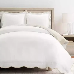 Kirklands Home Tan Scallop Edge 3-pc. Full/Queen Duvet Cover Set Clearance
