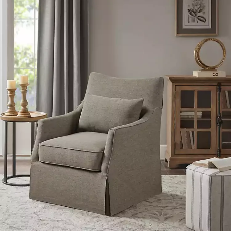 Kirklands Home Skirted Swivel Martha Stewart Accent Chair Tan Best