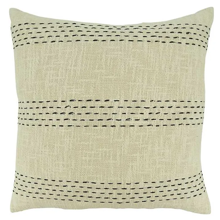 Pillows>Kirklands Home Stitched Throw Pillow Tan