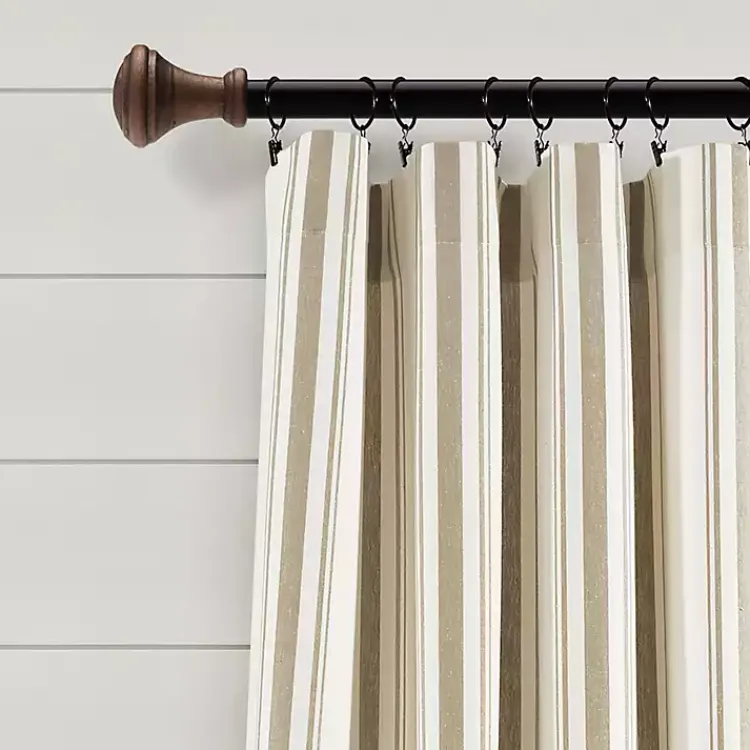 Kirklands Home Stripe Farmhouse Curtain Panel Set, 95 in. Tan Discount