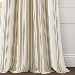 Kirklands Home Stripe Farmhouse Curtain Panel Set, 95 in. Tan Discount
