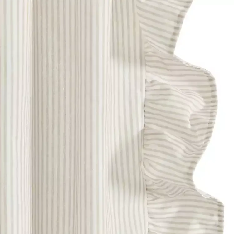 Kirklands Home Tan Stripe Ruffled Curtain Panel Set, 84 in.