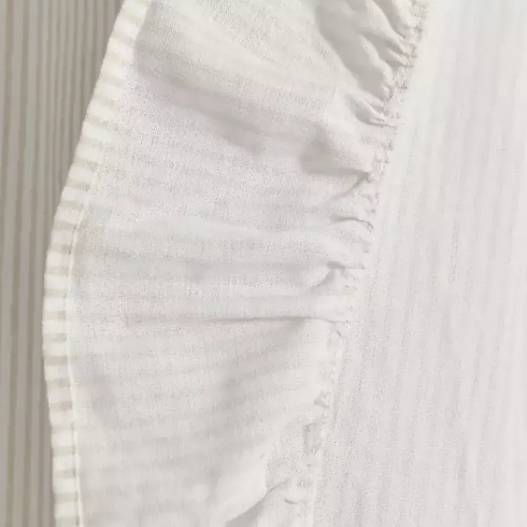Kirklands Home Tan Stripe Ruffled Curtain Panel Set, 84 in.