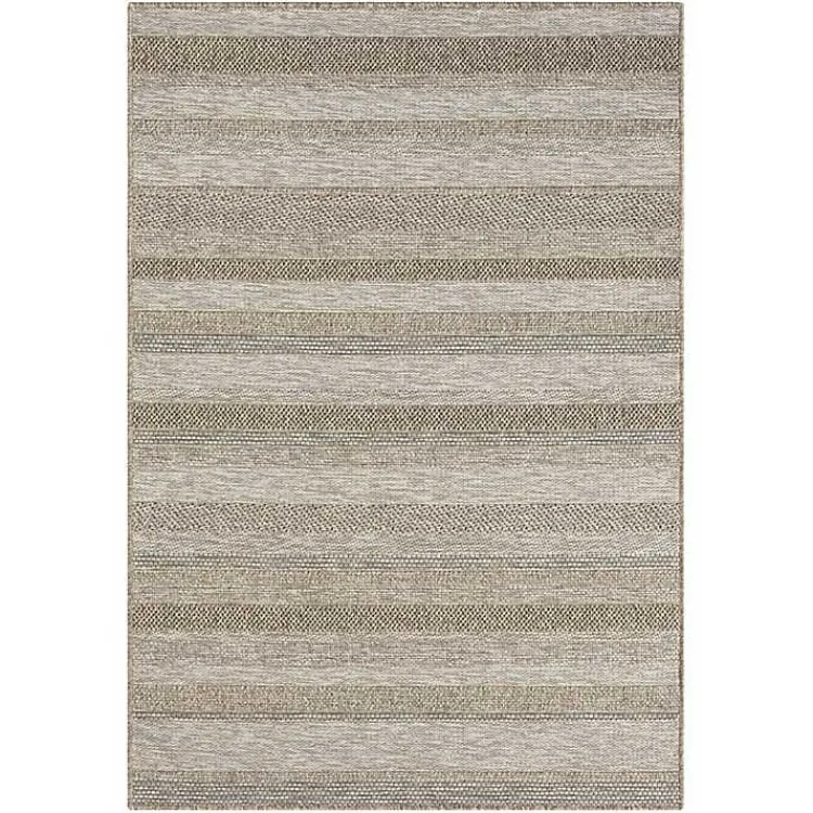 Kirklands Home Striped Indoor/Outdoor Area Rug, 5x7 Tan Hot
