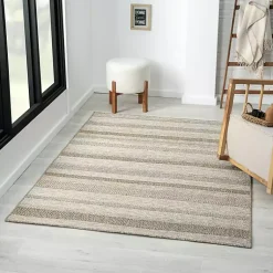 Kirklands Home Striped Indoor/Outdoor Area Rug, 5x7 Tan Hot