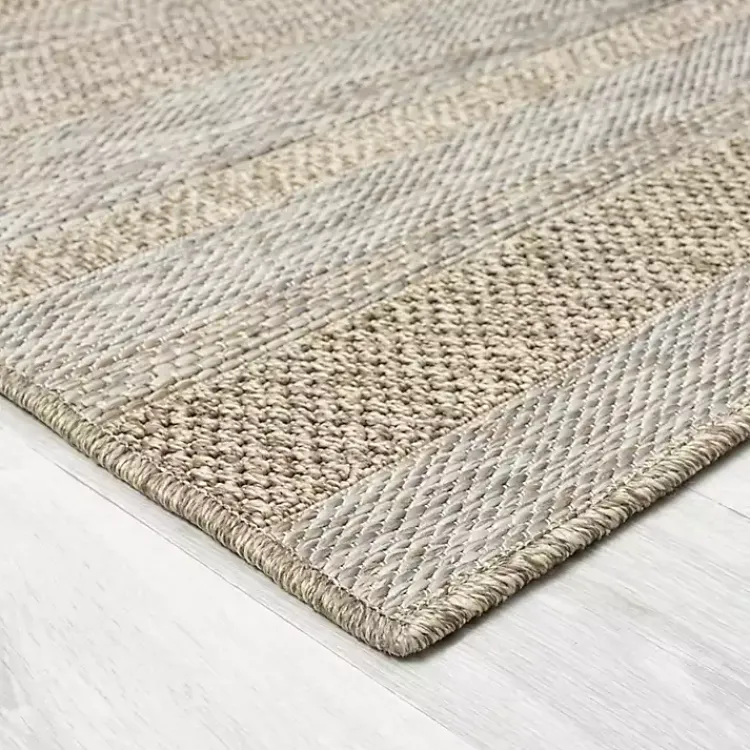 Kirklands Home Striped Indoor/Outdoor Area Rug, 5x7 Tan Hot