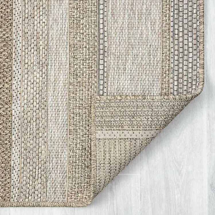 Kirklands Home Striped Indoor/Outdoor Area Rug, 5x7 Tan Hot
