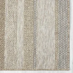 Kirklands Home Striped Indoor/Outdoor Area Rug, 5x7 Tan Hot