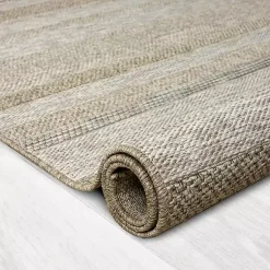 Kirklands Home Striped Indoor/Outdoor Area Rug, 5x7 Tan Hot