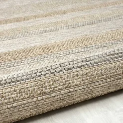 Kirklands Home Striped Indoor/Outdoor Area Rug, 5x7 Tan Hot