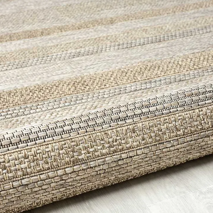 Kirklands Home Striped Indoor/Outdoor Area Rug, 5x7 Tan Hot
