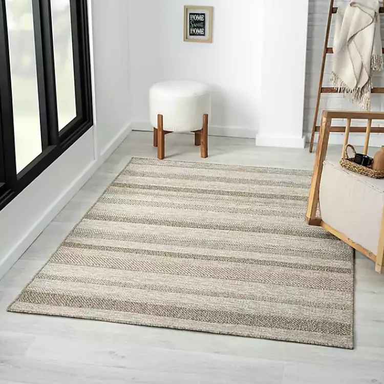 Kirklands Home Striped Indoor/Outdoor Area Rug, 7x9 Tan