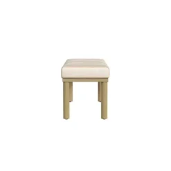 Kirklands Home Tan Striped Upholstered Wood Leg Bench