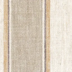 Kirklands Home Tan Striped Upholstered Wood Leg Bench