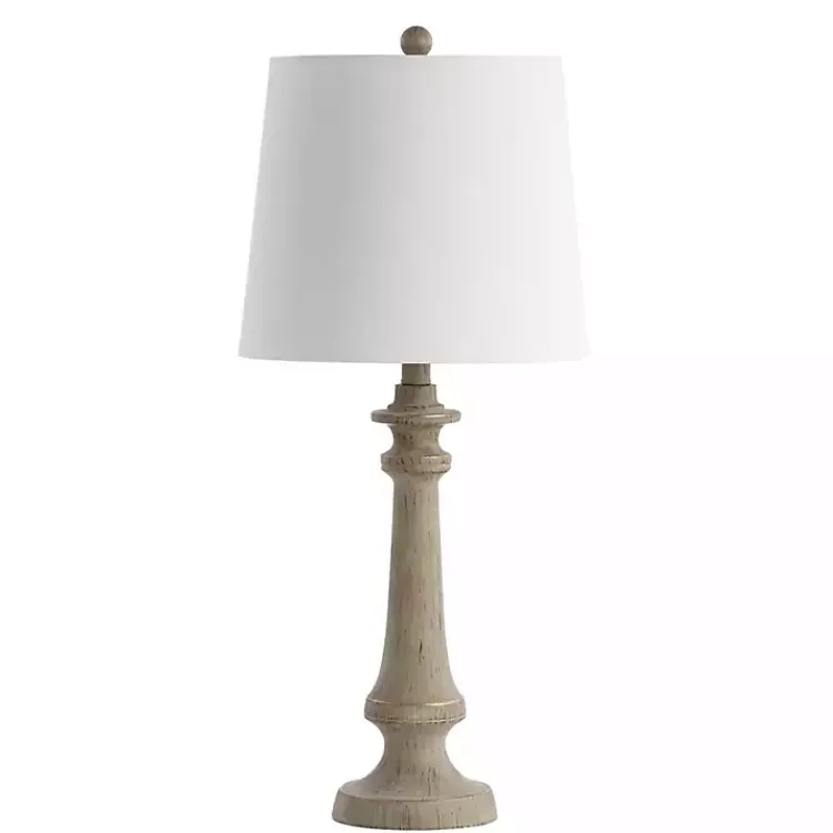 Kirklands Home Tan Tapered Column Rhett Table Lamp White New