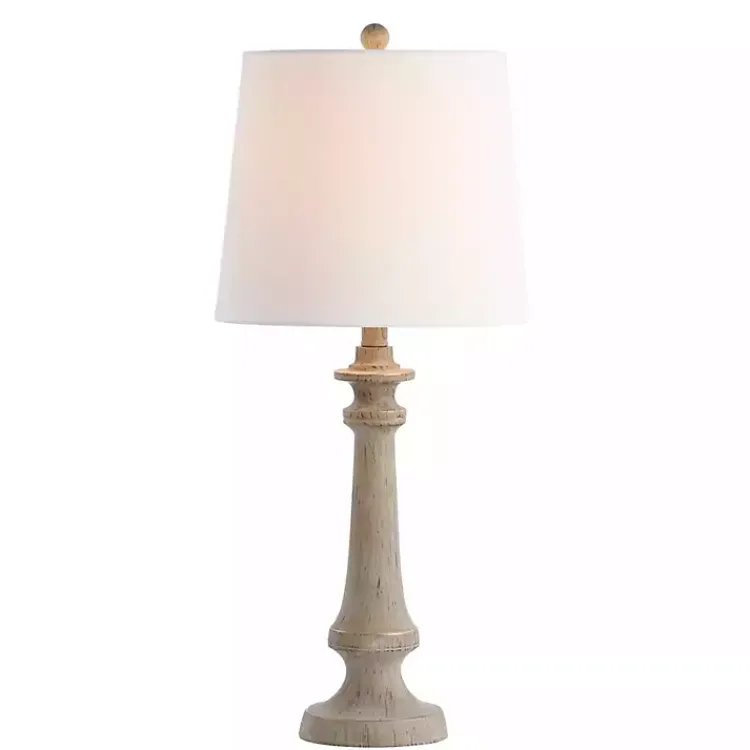 Kirklands Home Tan Tapered Column Rhett Table Lamp White New