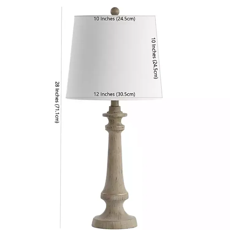 Kirklands Home Tan Tapered Column Rhett Table Lamp White New