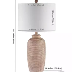 Kirklands Home Tan Textured Kensin Table Lamp White Hot