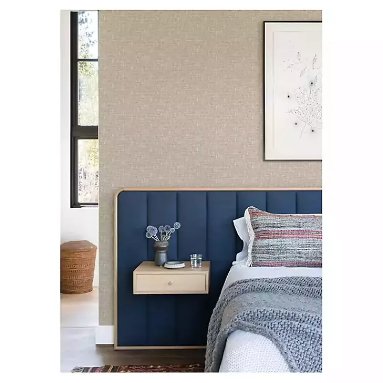 Kirklands Home Textured Poplin Peel & Stick Wallpaper Tan Outlet