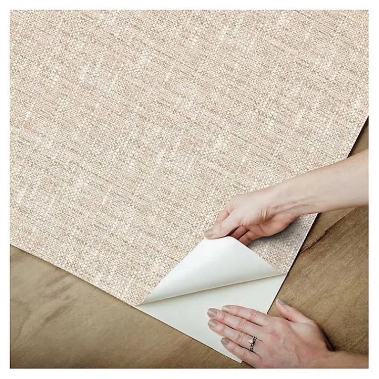 Kirklands Home Textured Poplin Peel & Stick Wallpaper Tan Outlet