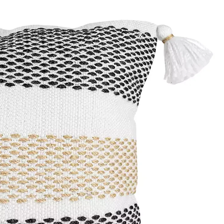 Kirklands Home Tan Textured Stripes Outdoor Throw Pillow Outlet