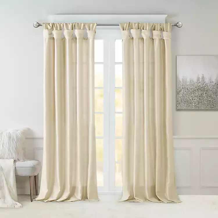 Kirklands Home Twist Top Curtain Panel, 108 in. Tan Clearance
