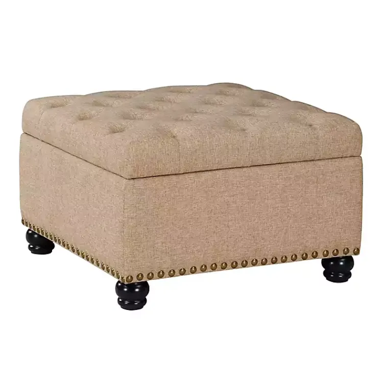 Kirklands Home Upholstered Ava Coffee Table Ottoman Tan Online