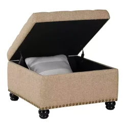 Kirklands Home Upholstered Ava Coffee Table Ottoman Tan Online
