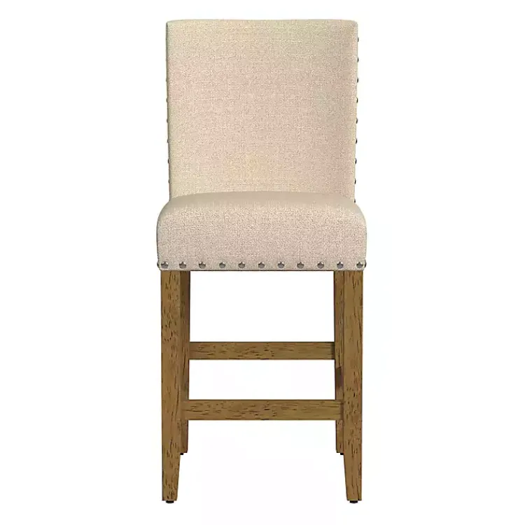 Kirklands Home Upholstered Nailhead Trim Counter Stool Tan Best