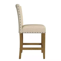 Kirklands Home Upholstered Nailhead Trim Counter Stool Tan Best