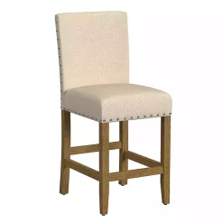 Kirklands Home Upholstered Nailhead Trim Counter Stool Tan Best